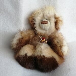 Teddy Leni, Handgearbeiteter Teddybär aus Meisterhand, Künstlerteddy, Nerz