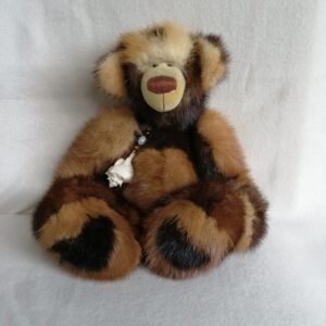 Teddy Pantufle, Handgearbeiteter Teddybär aus Meisterhand, Künstlerteddy, Nerz