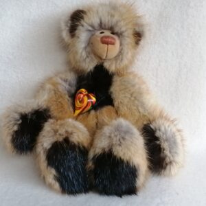 Teddy Petzi II, Handgearbeiteter Teddybär aus Meisterhand, Künstlerteddy, Bisam und Nerz
